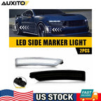 2X Front Rear Side Marker Lights for Ford Mustang GT (2024–2025) Smoke White