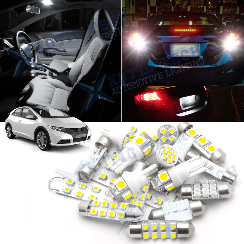 White LED Interior & Reverse Light Package for Honda Civic Coupe (2006–2012)