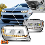 LED DRL + Sequential Turn Signal Headlights for Chevy Camaro (2014–2015) Chrome