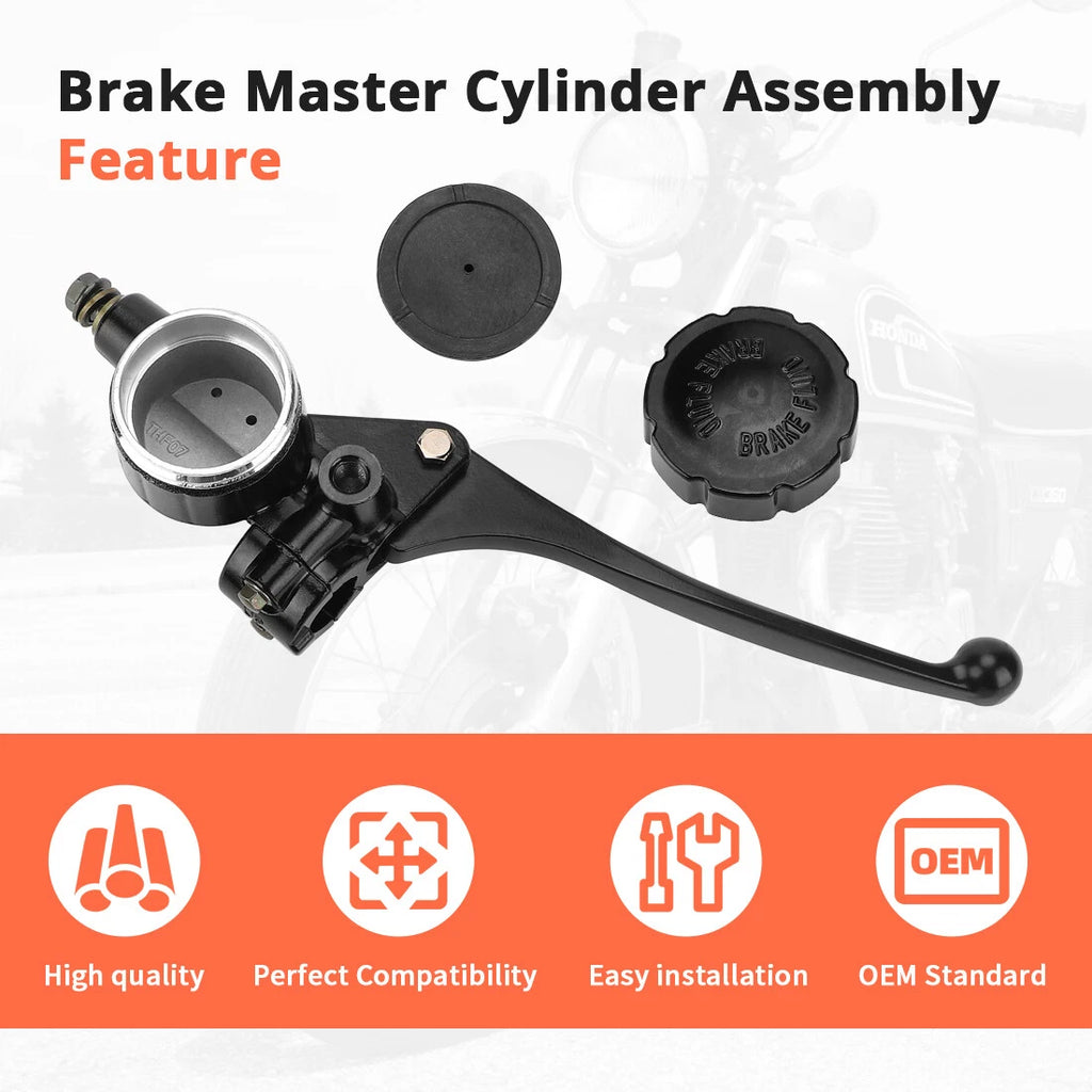 Front Brake Master Cylinder 5/8" Bore for Honda CB350 CB366 CB450 CB500 CB550 CB750 (1968–1978)