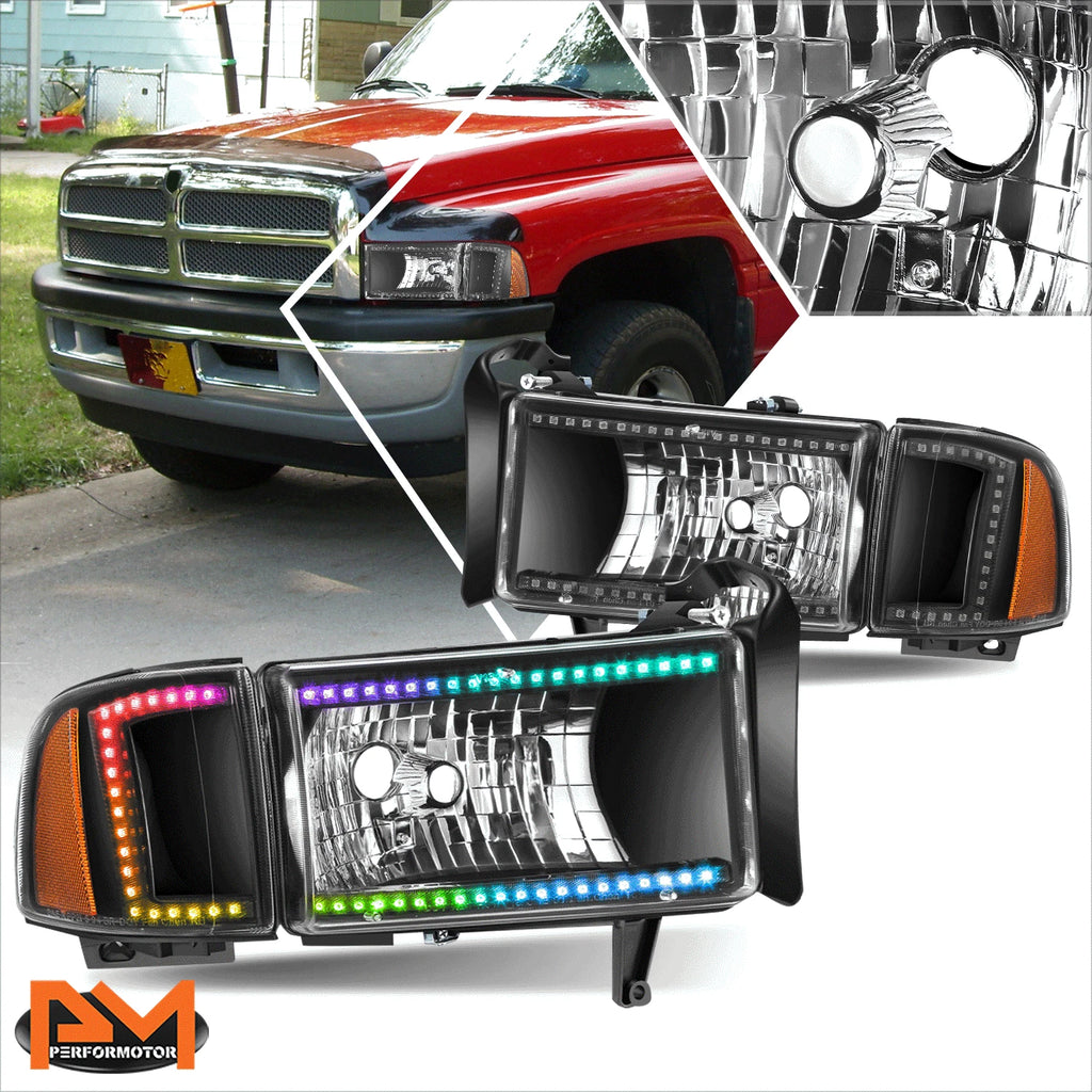 RGB Light Bar Headlights for Dodge Ram 1500 2500 3500 (1994–2002)
