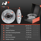 Set of 4 Drilled Brake Rotors & Ceramic Pads for Hyundai Santa Fe