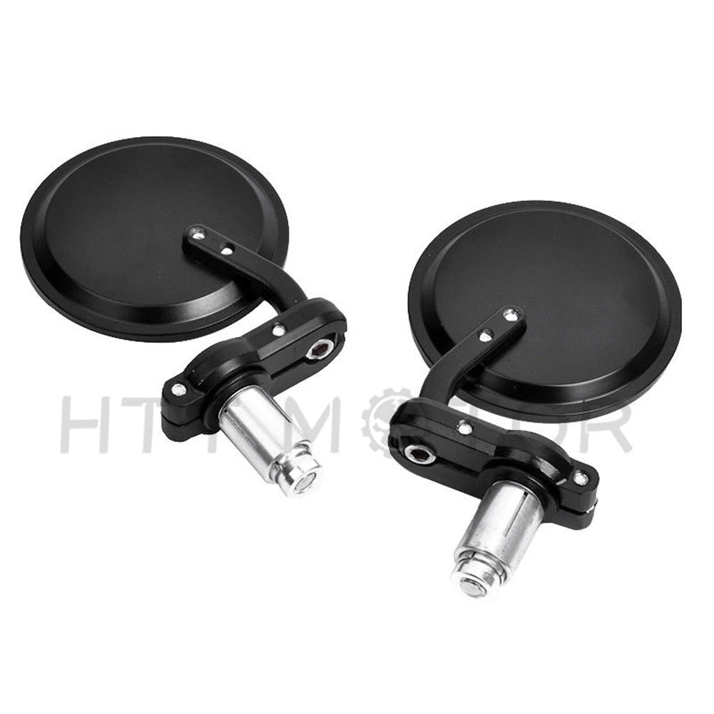 Set of 2 Black Round Handlebar End Mirrors for Honda Grom125 (2014–2020)
