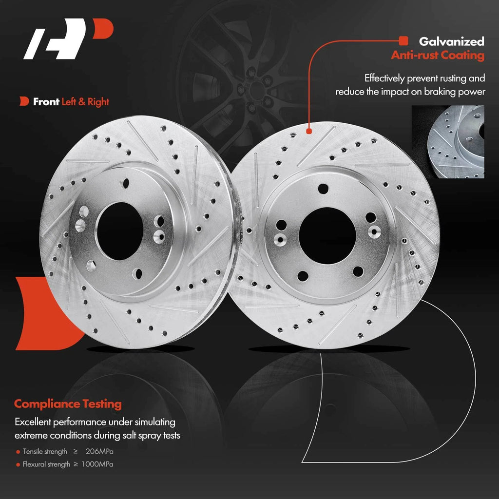 8x Front Drilled Brake Rotors & Pads for Hyundai Sonata (2011–2019)