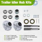 Set of 2 Trailer Axle Kits for 4 on 4" Bolt Idler (Compatible Models)