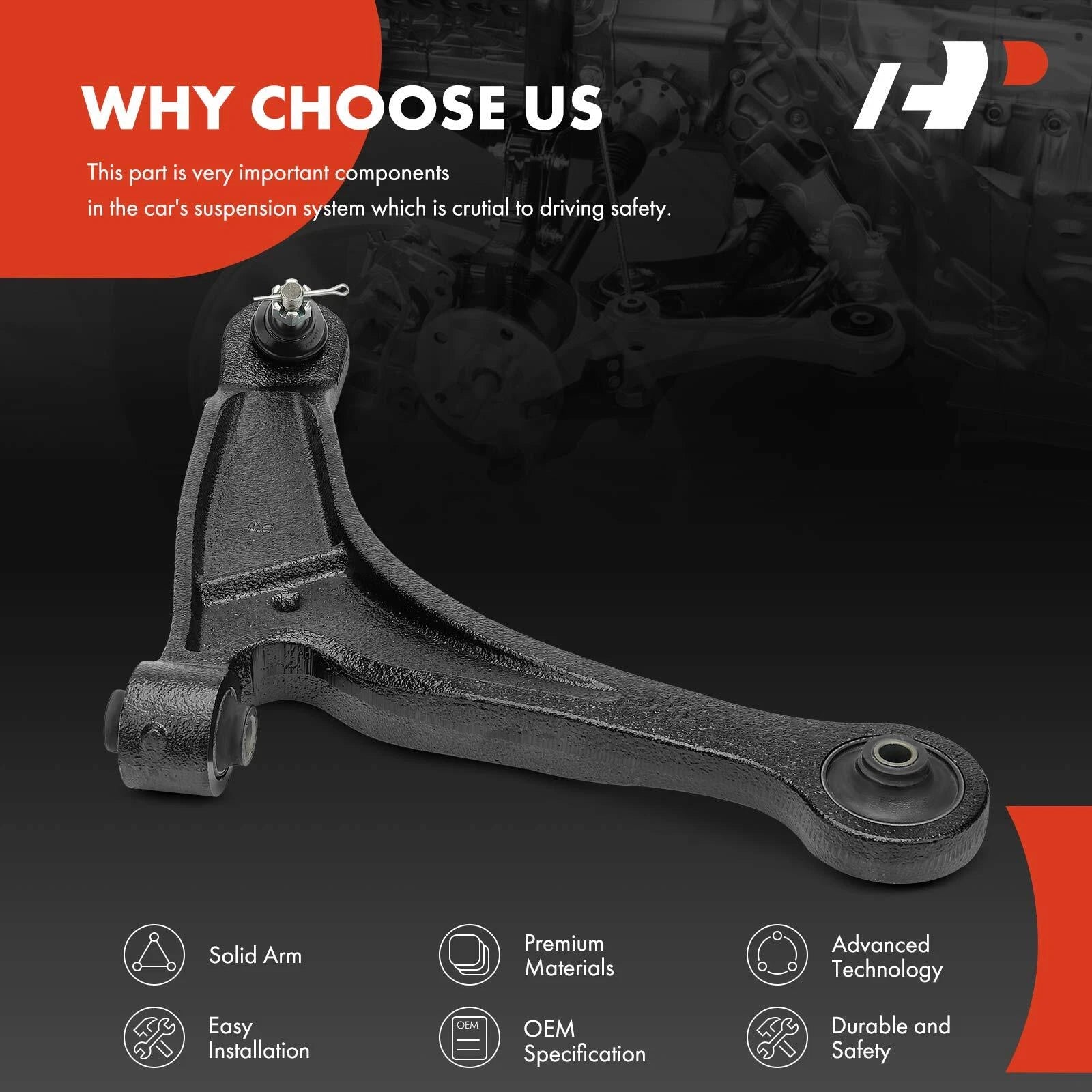 Front Right Lower Control Arm with Ball Joint for Honda Ridgeline (2006-2014)