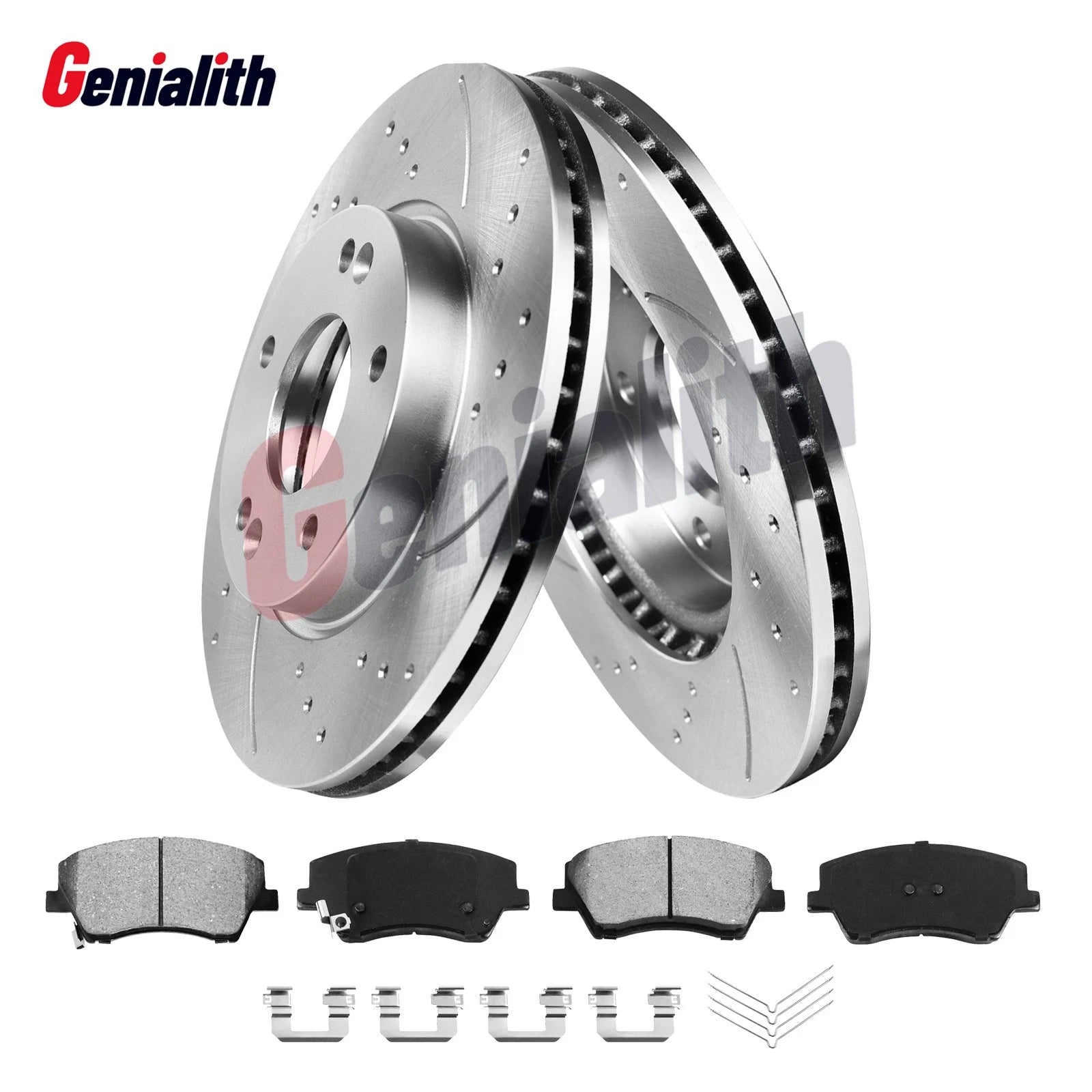 Front Drilled Rotors + Brake Pads for Hyundai Elantra (2017–2020)