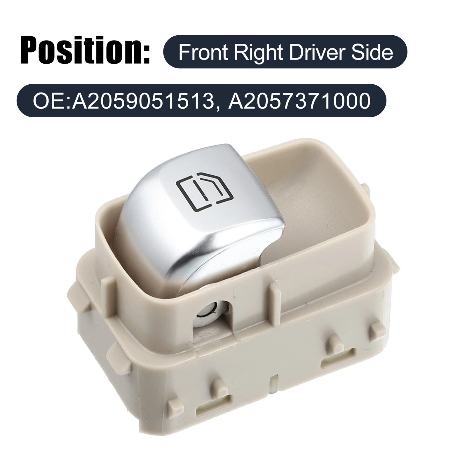 Front Right Power Window Switch A2059051513 for Mercedes C300 GLC300 (2015–2020) Beige