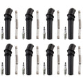 Set of 8 NGK Ruthenium HX Spark Plugs & Coil Boots for Ford E-150 E-250