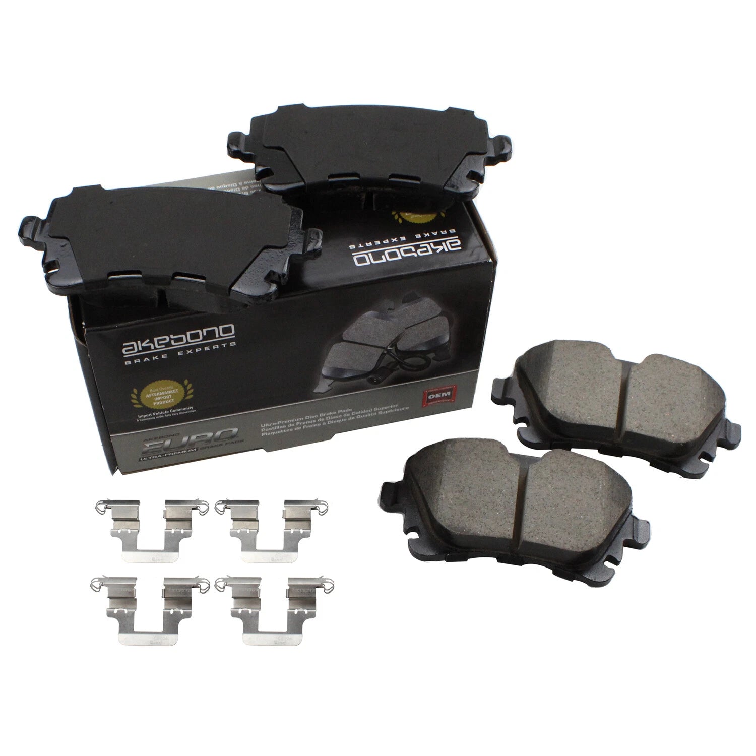 Set of 4 Akebono Euro Rear Ceramic Brake Pads for Audi A4 A5 Q5 (2009–2020)