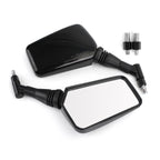 Pair of 10mm/8mm Classic Rectangle Motorcycle Mirrors for Universal Fit