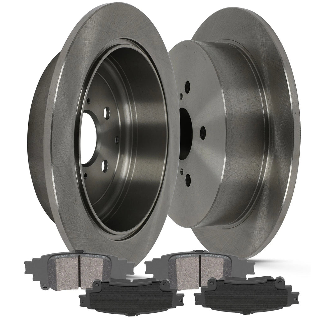 Rear Disc Rotors and Brake Pads for Toyota Highlander Sienna Lexus RX350 RX450h
