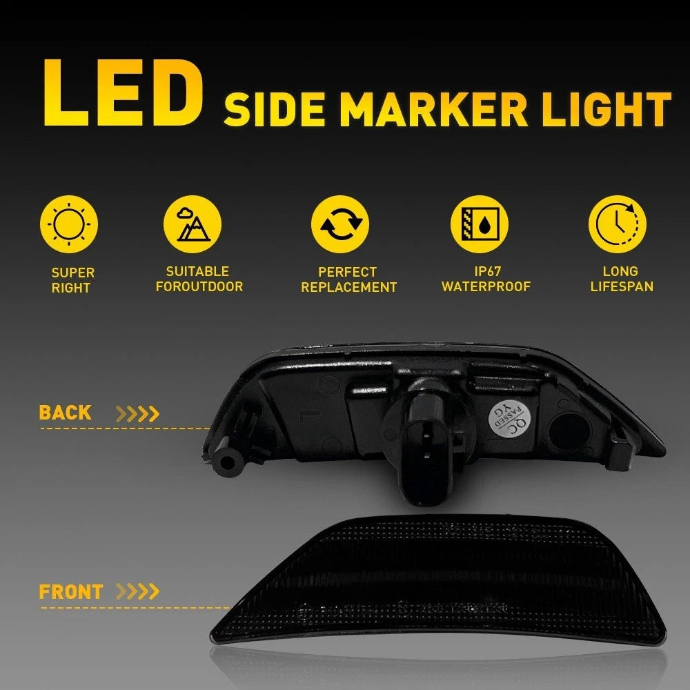 Set of 2 LED Side Marker Lights for Kia K5 (2021–2024) LH+RH Smoked Waterproof