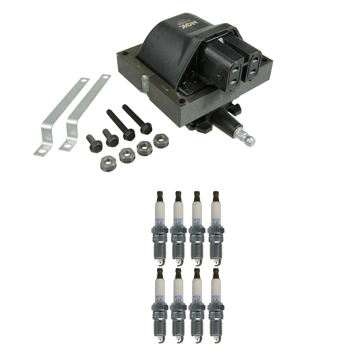Set of 8 NGK HEI Ignition Coils & Laser Iridium Spark Plugs for Caprice (1994–1995)