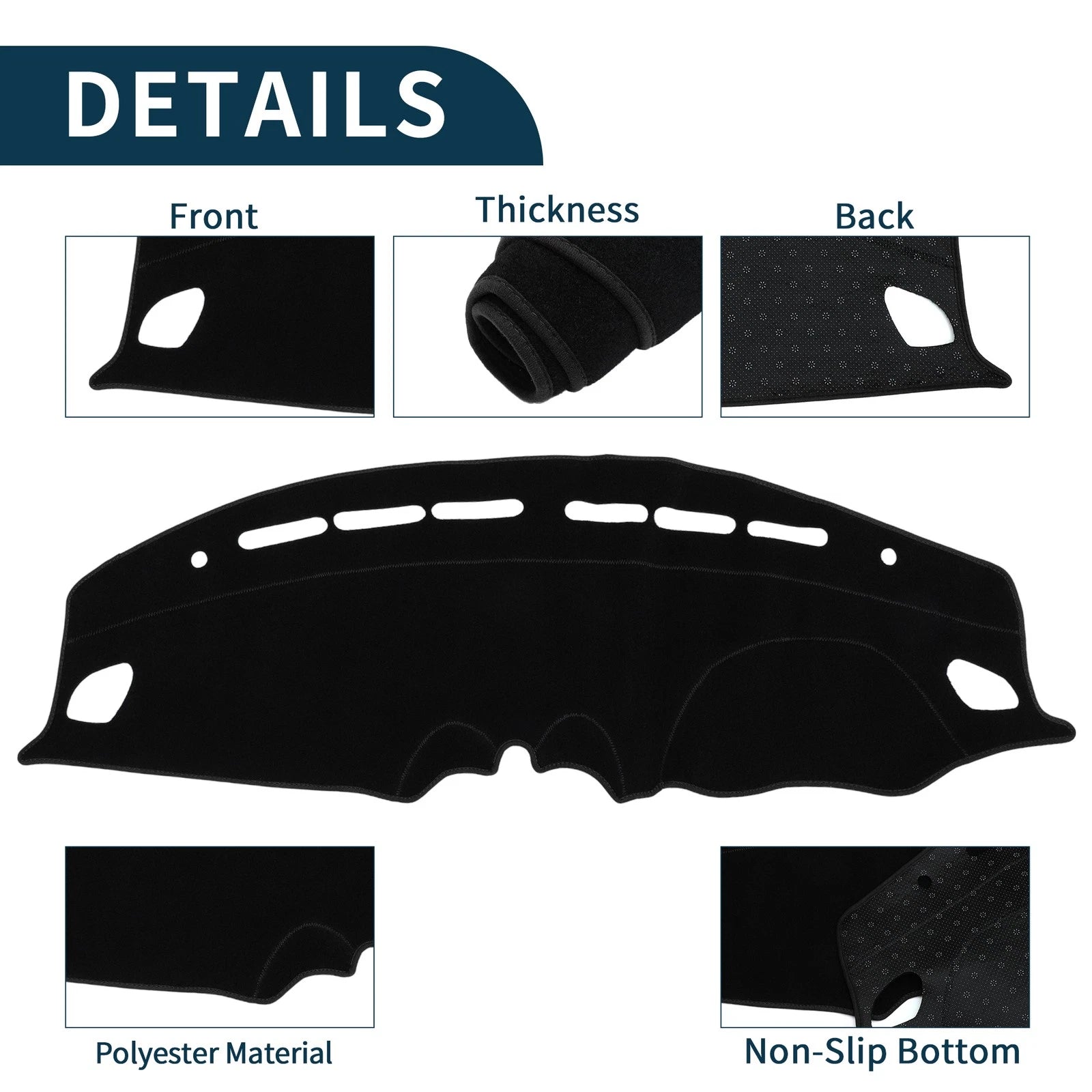 Dashboard Cover Mat for Suzuki Swift Sport (2017–2023) Black