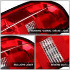 Driver Left Tail Brake Light for Chevy Colorado (2015–2022) - Chrome Housing, Red Lens