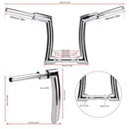 14" Rise 2" Ape Hanger Handlebar for Harley Sportster, Yamaha Vstar
