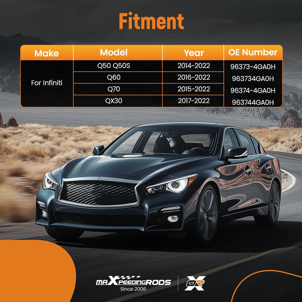 Side Mirror Cover Caps for Infiniti Q50 Q60 Q70 (2014–2022)