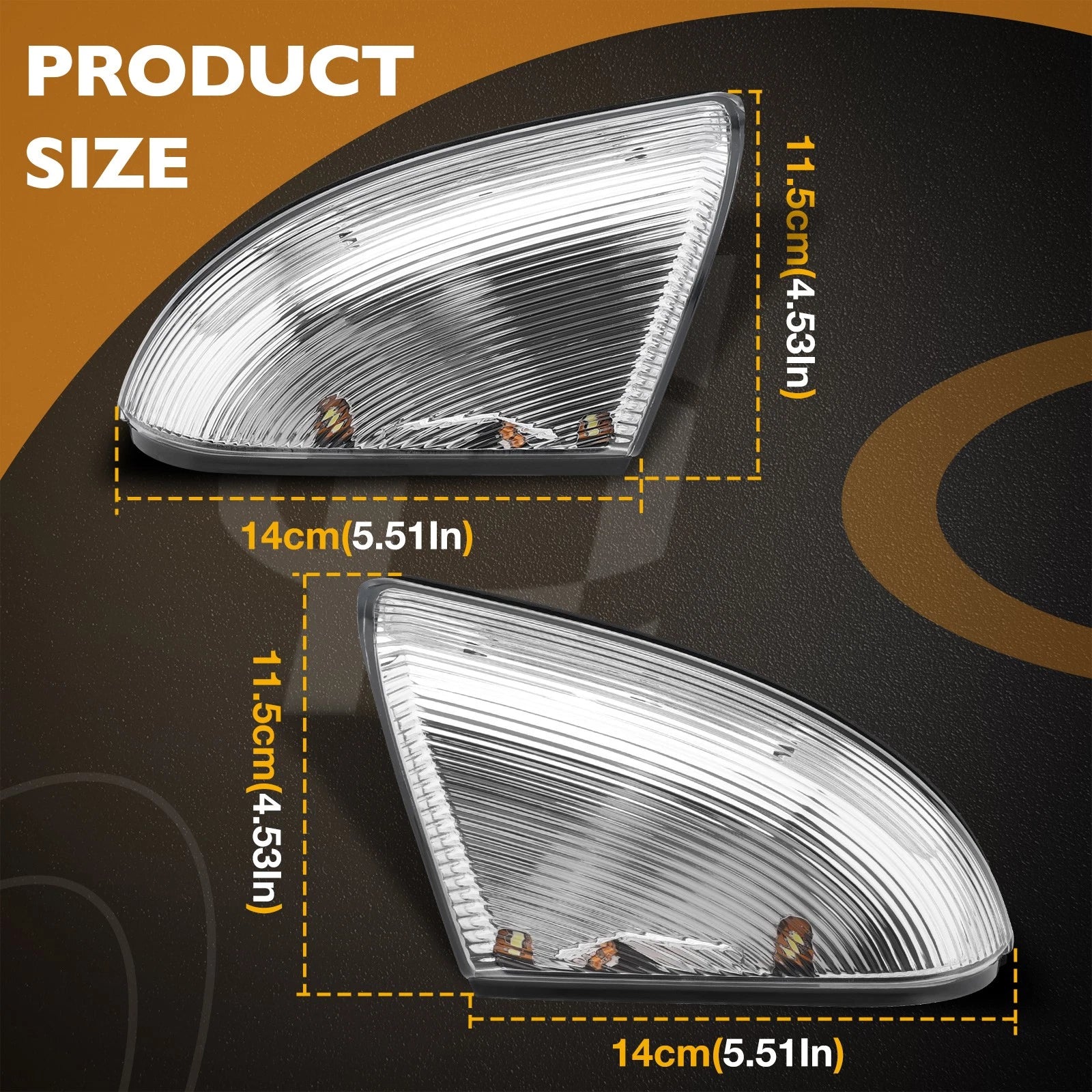 2Pcs LED Mirror Turn Signal Lights Puddle Lamps for Dodge Ram 1500 2500 (2009–2018)