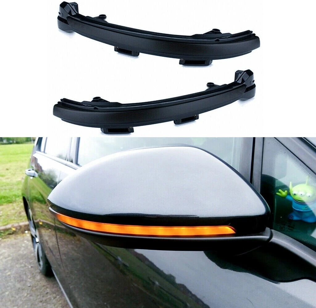 Smoked Sequential Turn Signal Side Mirror for VW MK7 Golf GTI (2015–2018)