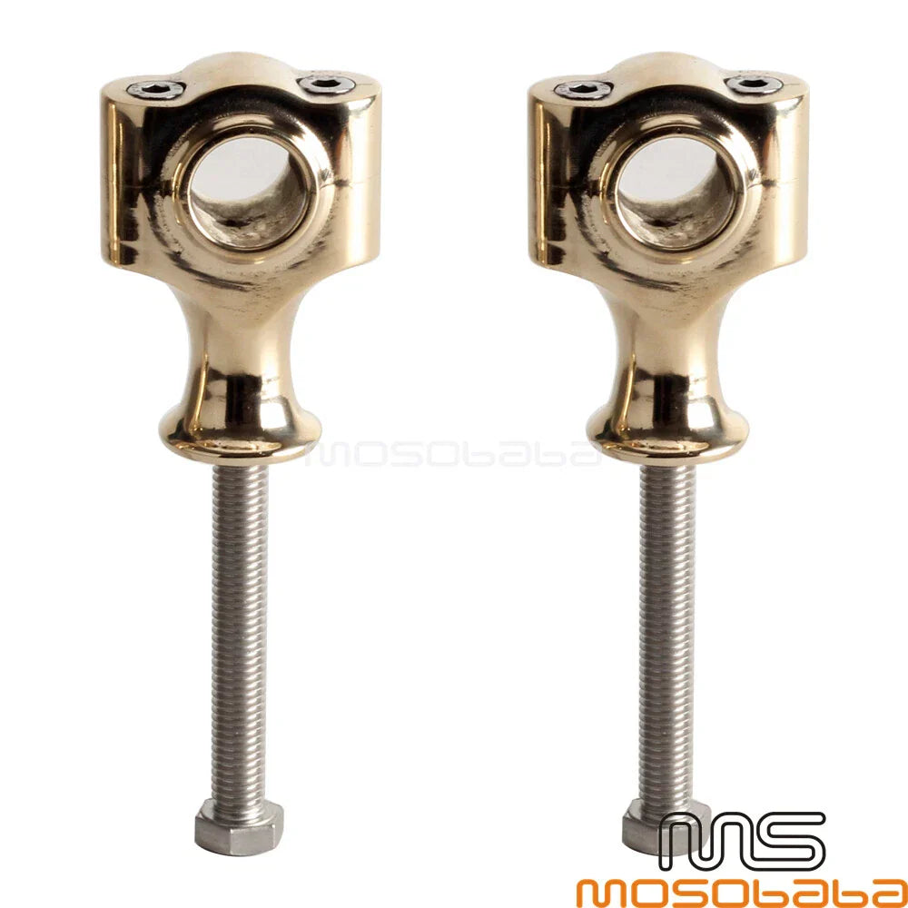 1 Inch Retro Brass Handlebar Risers for Harley Chopper Dyna Street Bob