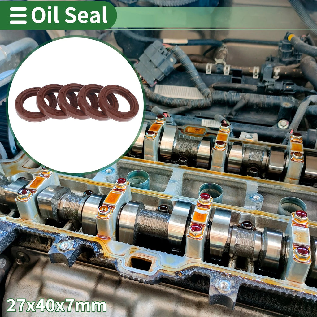 Set of 5 Oil Seal Rotary Shaft Seal FKM Rubber 27x40x7mm