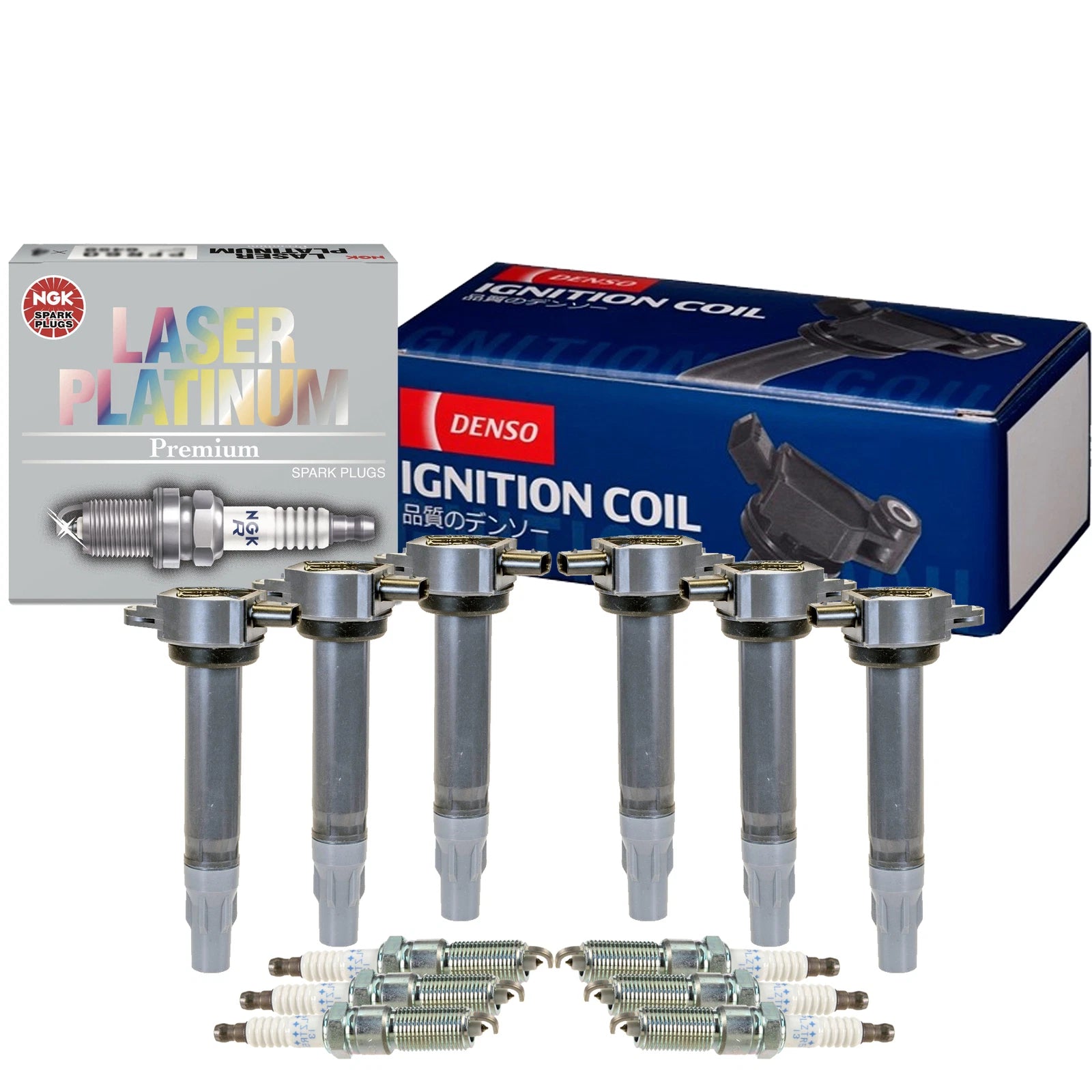 Set of 6 Ignition Coils & Spark Plugs for Chrysler Dodge (Denso, NGK)