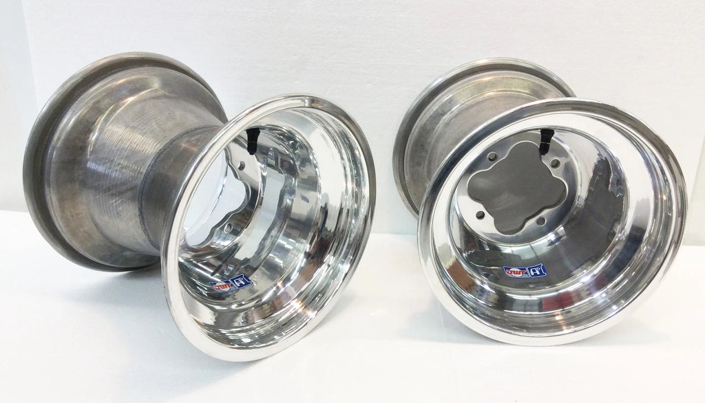 2X DWT Polished A5 Rolled Lip ATV Rear Wheels for Honda TRX 250R 450R (10")