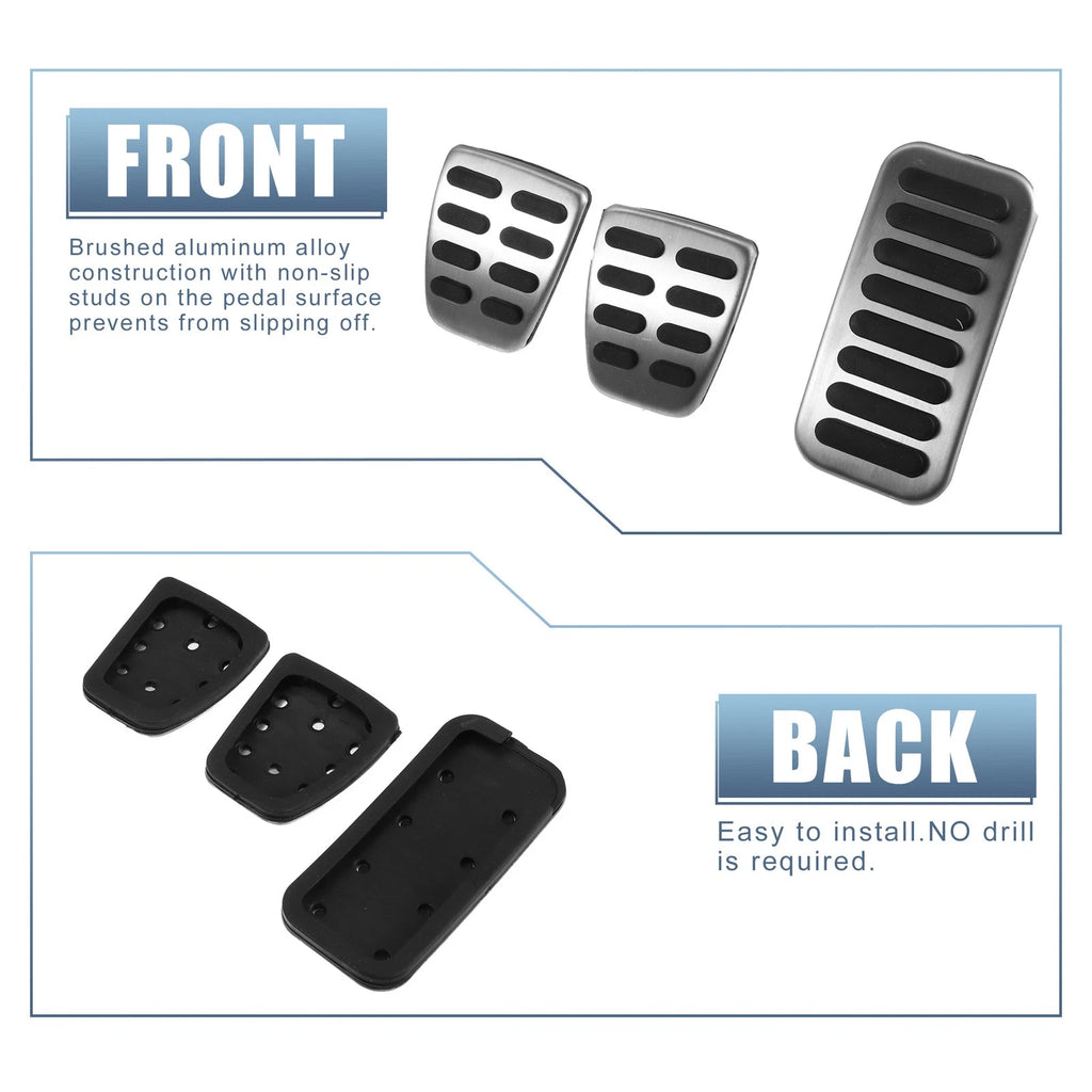 3pcs Accelerator & Brake Pedal Cover Set for Kia Forte (2010–2012)
