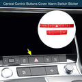 Set of 1 Central Control Buttons Cover Alarm Switch Sticker for Audi A6 A7 (2019–2024) Red