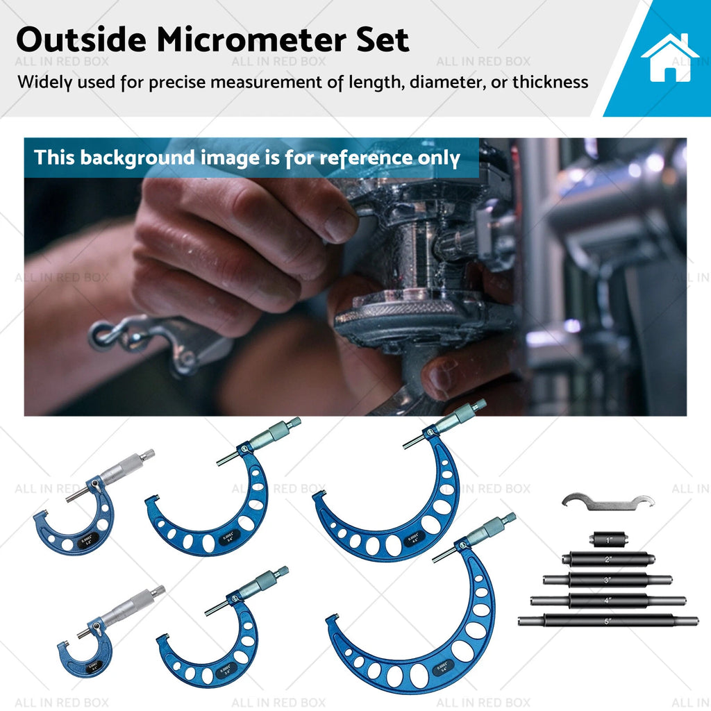 0-6" Outside Micrometer Set for Machinist Tool (Carbide 0.0001)