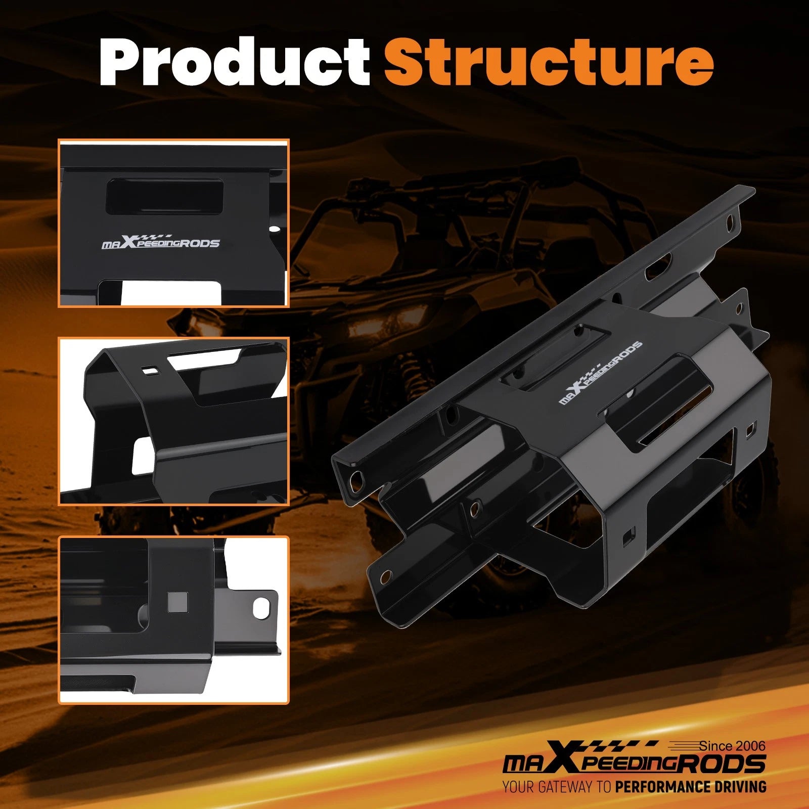 Winch Mount Bracket for Polaris Sportsman 400-800 (2005-2010) ATV Front