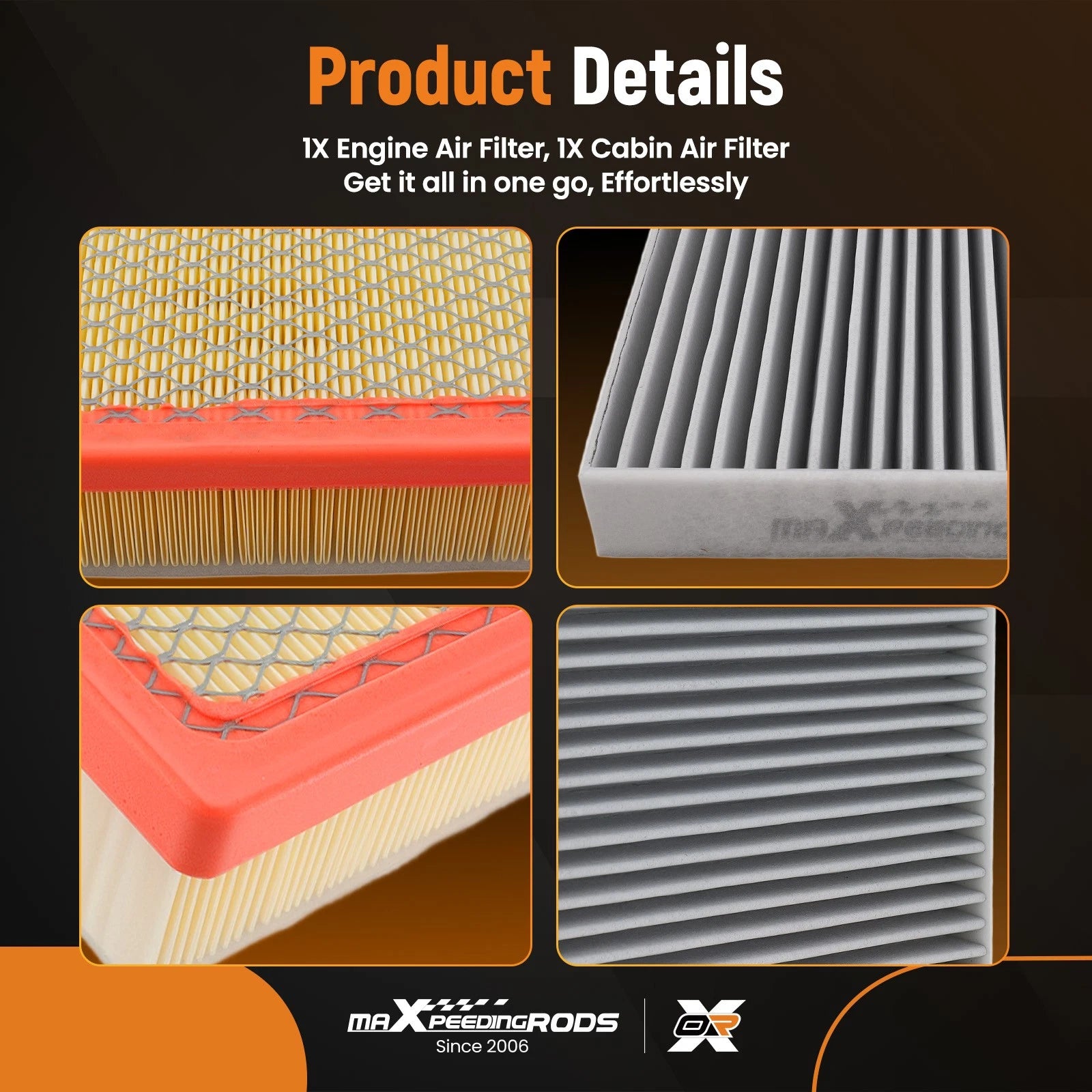 Set of 2 Cabin Air Filters for Toyota Tundra (2014–2022)