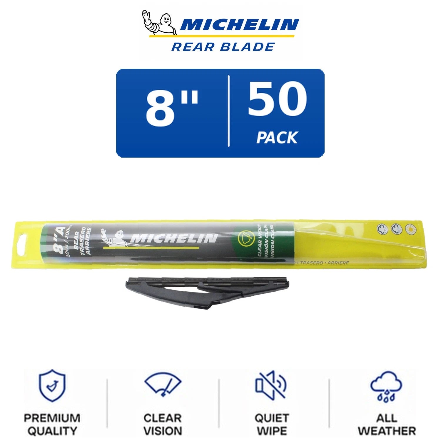 Set of 2 Michelin Rear Wiper Blades for Curved-Fit Vehicles (50-Pack)