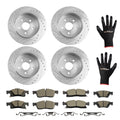 Front Rear Brake Rotors + Ceramic Brake Pads Kit for Jeep Grand Cherokee (2011–2018)