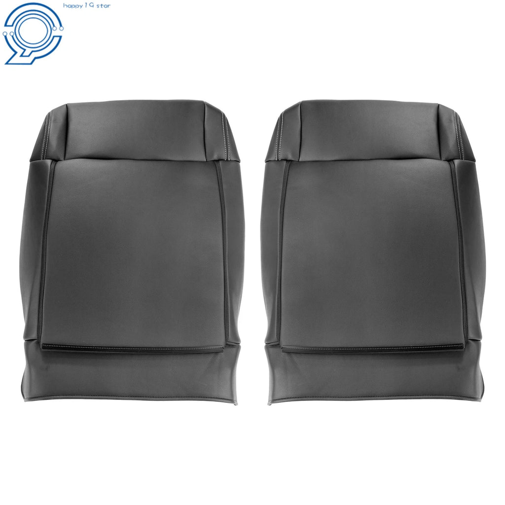 Pair of Seat Back Covers for Jeep Wrangler (2007–2012) Black Synthetic Leather