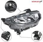 Halogen Headlight for Honda Civic (2016–2021) Passenger Side