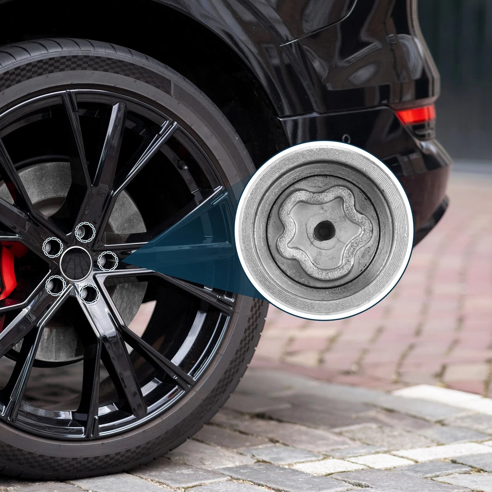 Set of 4 Wheel Lock Lug Nuts for Audi A3 (2013–2020) - Type A