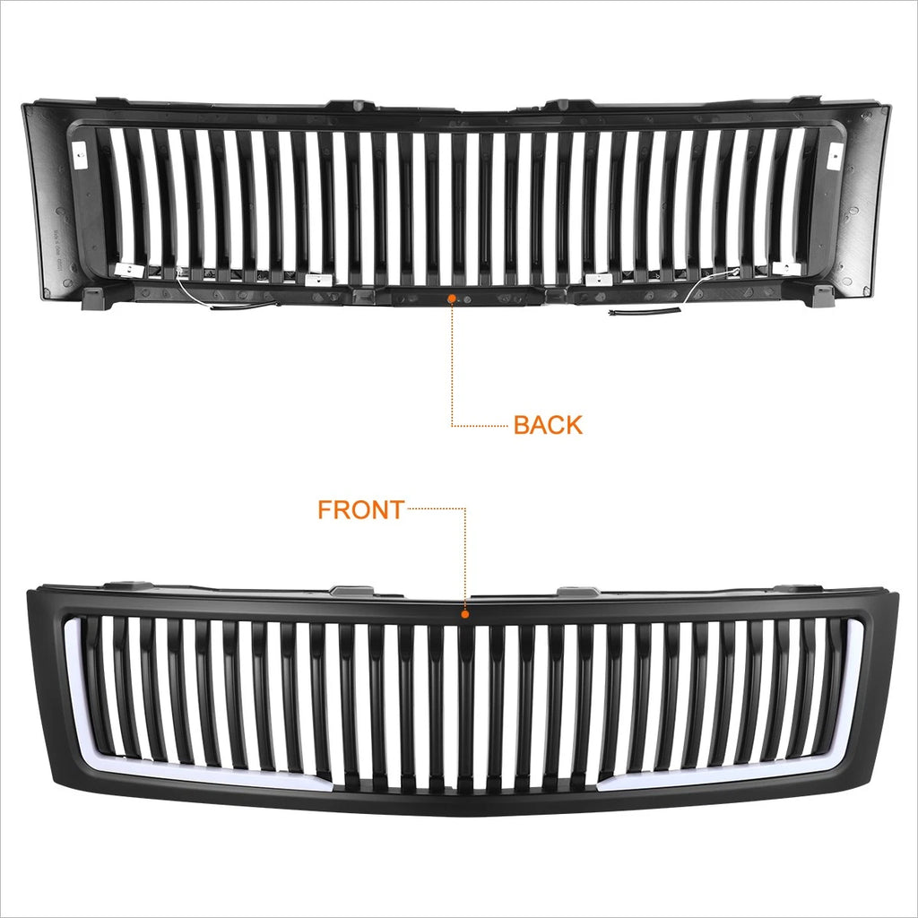 Vertical Fence Front Bumper Grille w/LED DRL for Chevy Silverado 1500 (2007–2013)