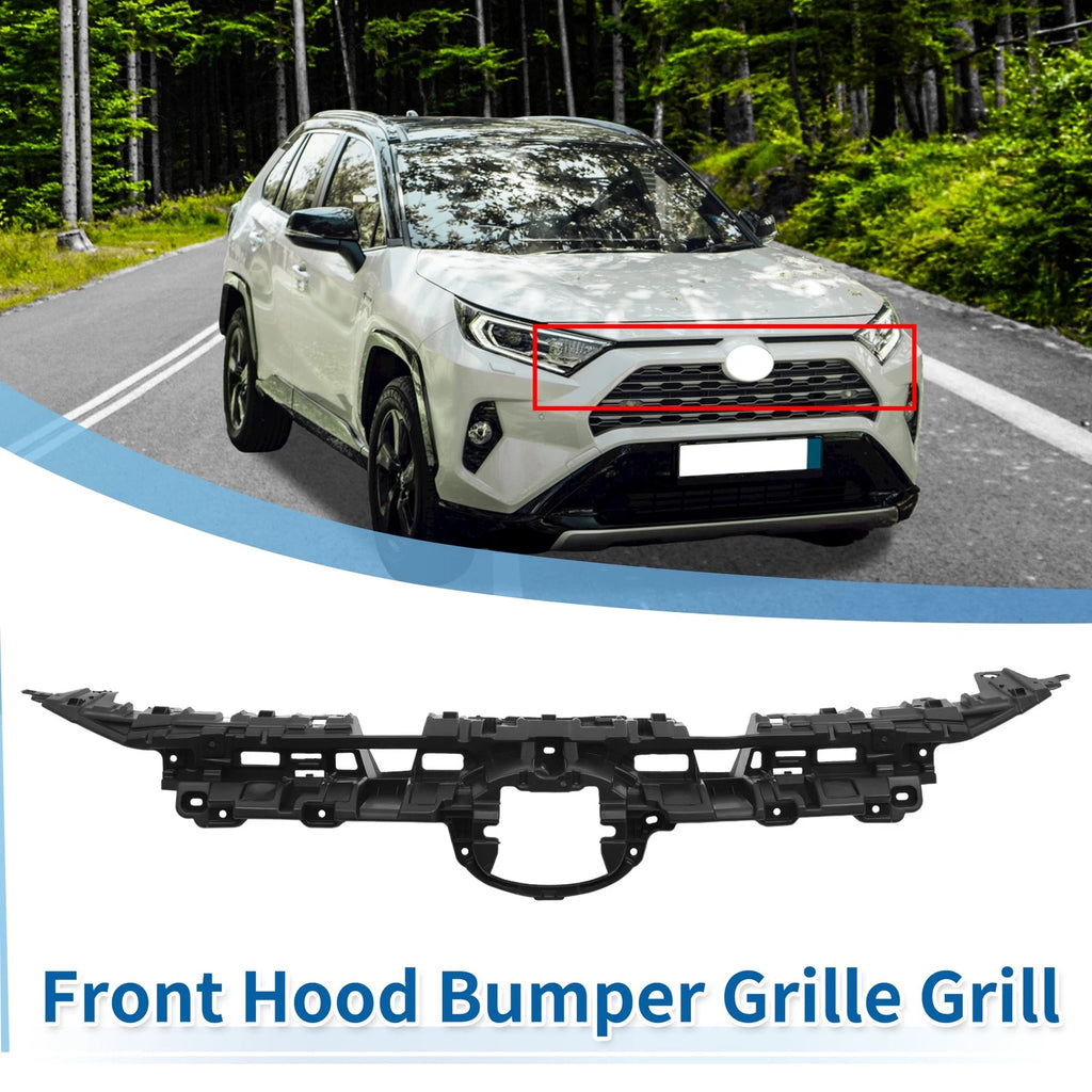 Front Hood Bumper Grille for Toyota RAV4 (2019–2023) Black Silver Tone