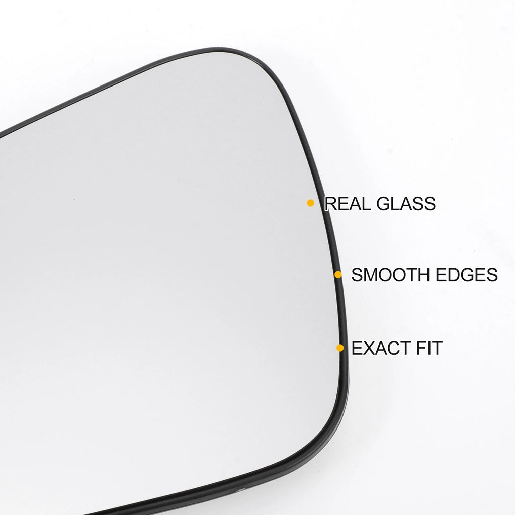 Left Side Heated White Mirror Glass for Toyota C-HR (2016–2023)