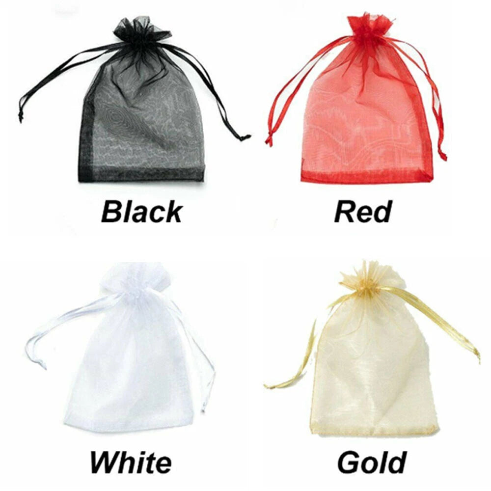 Set of 100 Organza Bags for Jewellery Wedding Candy Packaging