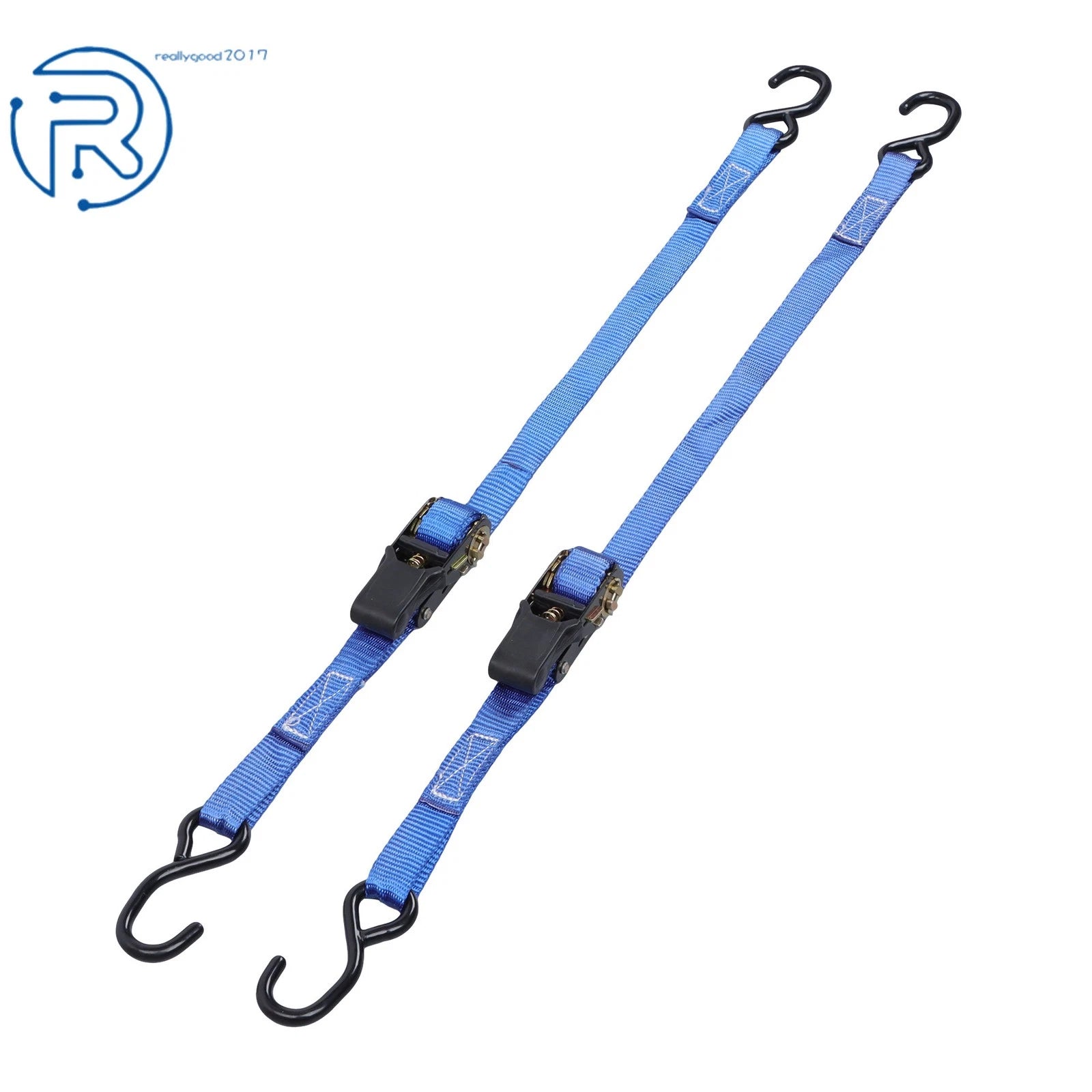 Set of 2 Heavy Duty 1" x 4' Ratchet Straps for Secure Tie Downs