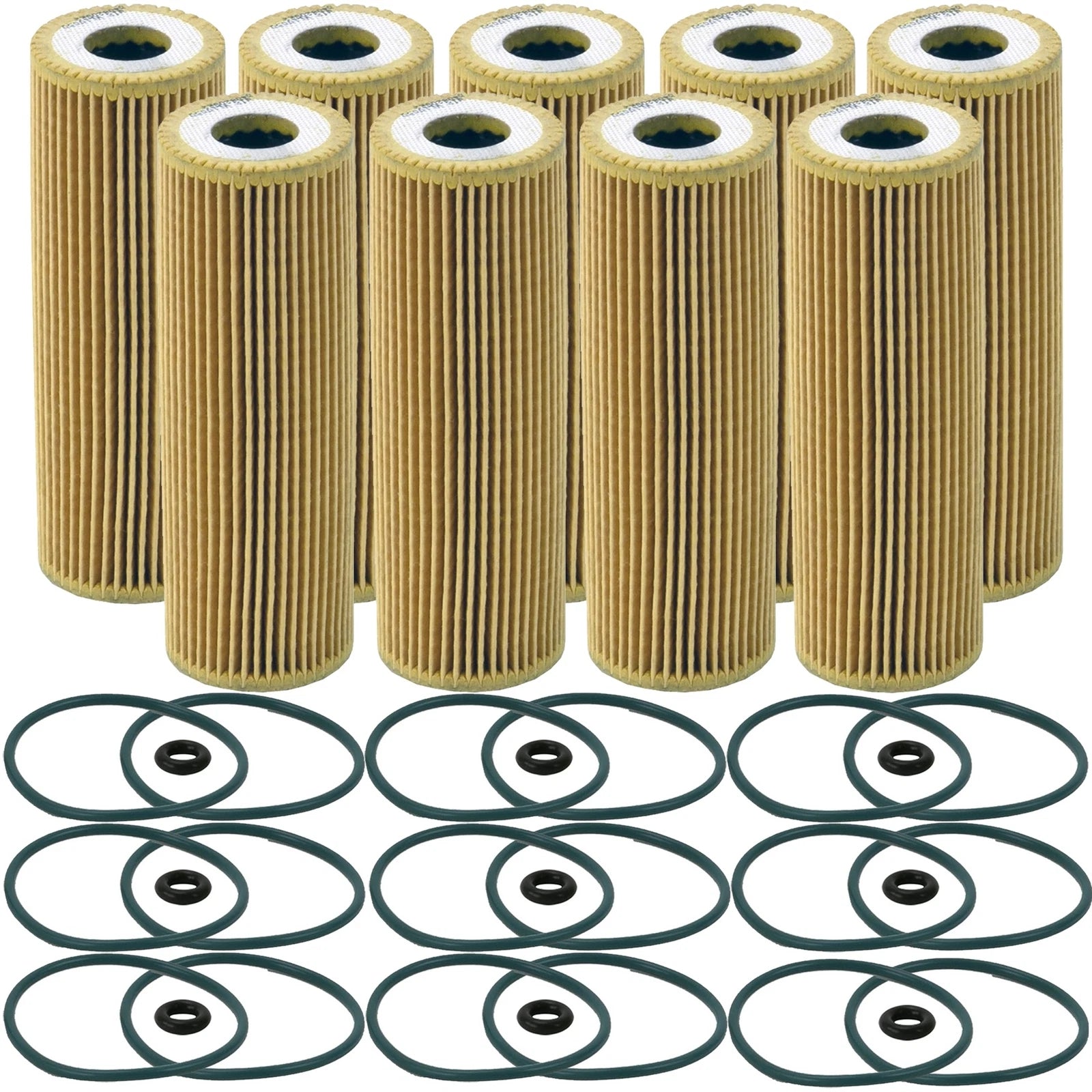 Set of 9 Engine Oil Filters for Ford Lincoln V6 Turbo