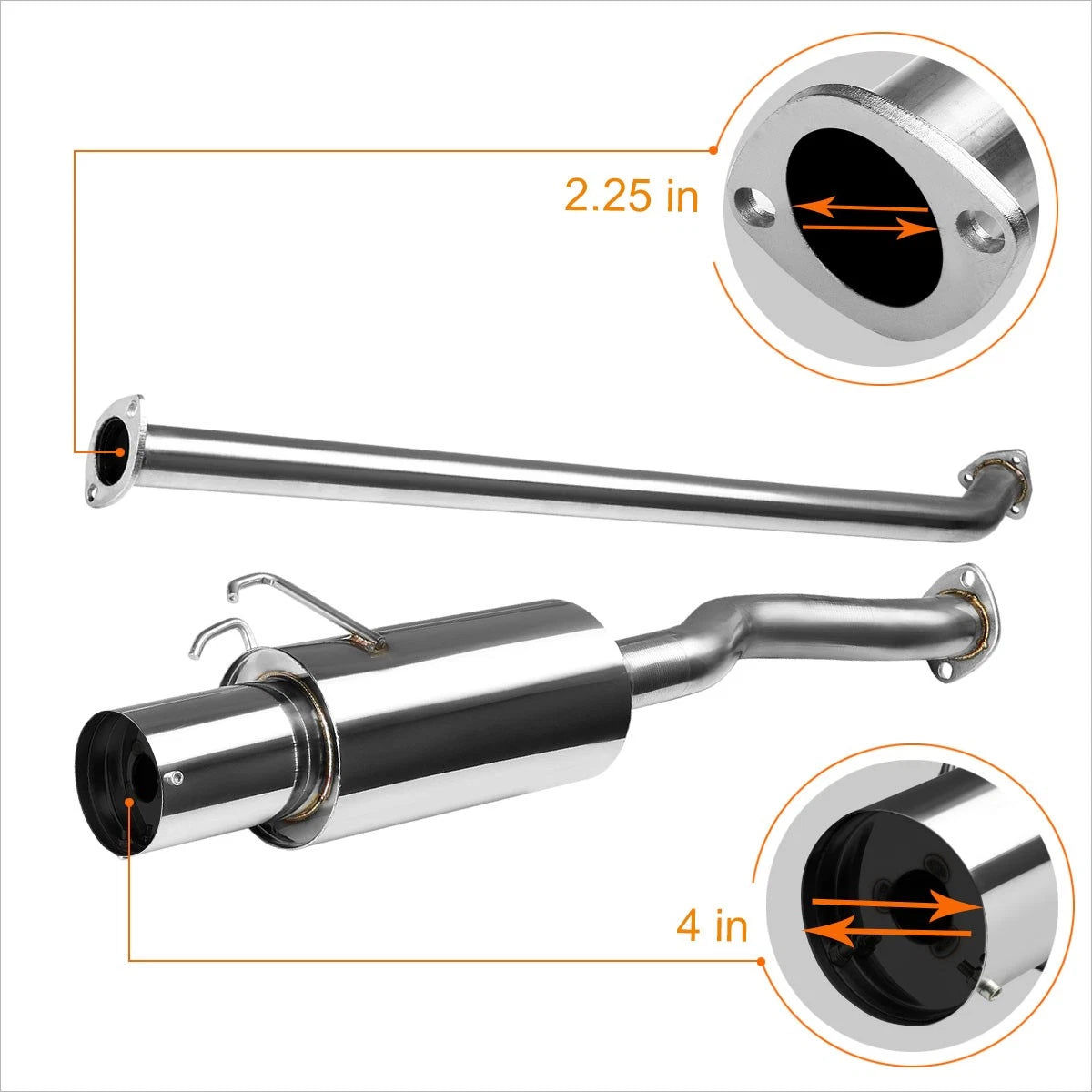 Catback Exhaust Muffler for Honda Civic EX/LX/DX FG1 2006–2011 (4" Tip)