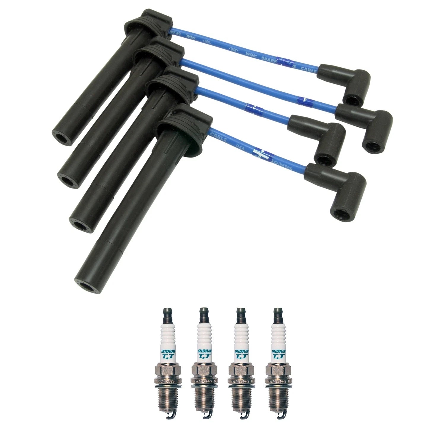 NGK 7mm Wire Set & Denso Iridium Spark Plug Kit for Dodge Stratus (1995–2006)