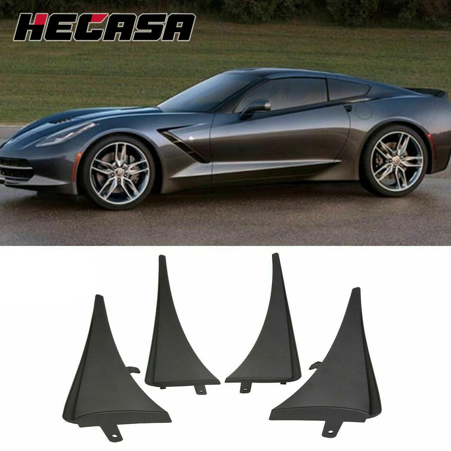 Set of 4 Mud Guards for Chevy C7 Corvette Stingray Z06 (2014–2019)