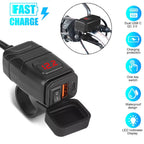 Dual USB Fast Charger Adapter for Motorcycle ATV (Type-C PD QC3.0)
