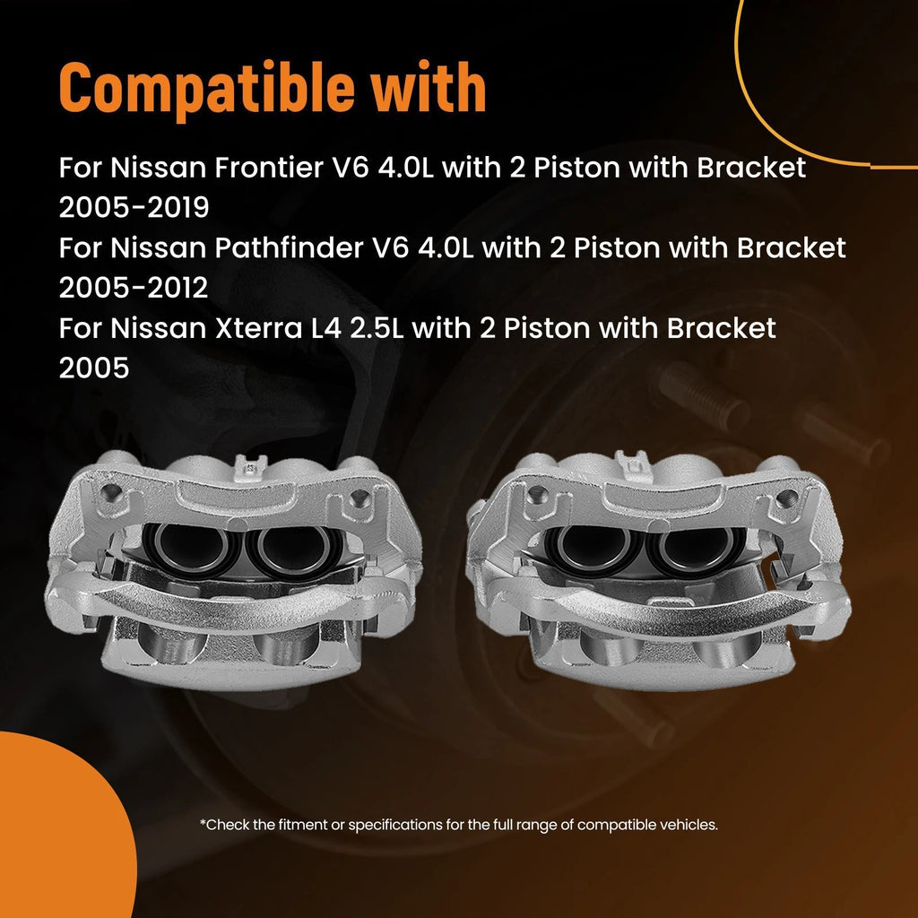 Front Brake Caliper Pair for Nissan Frontier Pathfinder Xterra (2005-2015)