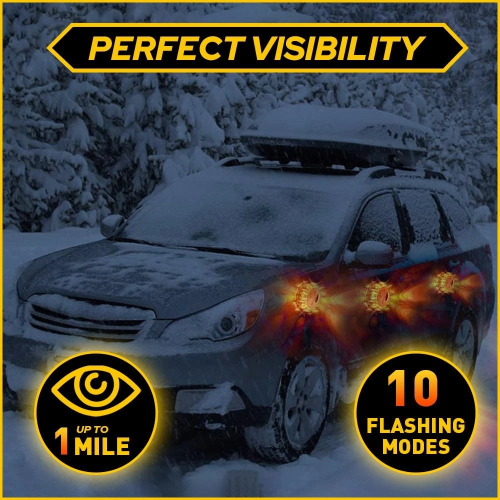 LED Magnetic Light Beacon for Universal Vehicles (Emergency Hazard Strobe)